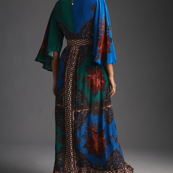 Farm Rio for Anthropologie Multicolor Floral Maxi Dress XL Petite - Picture 12 of 14